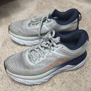 Hoka One One Gray and Navy Sneakers